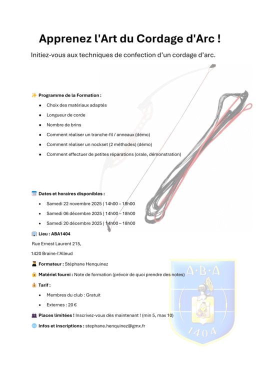 Formation corde novembre