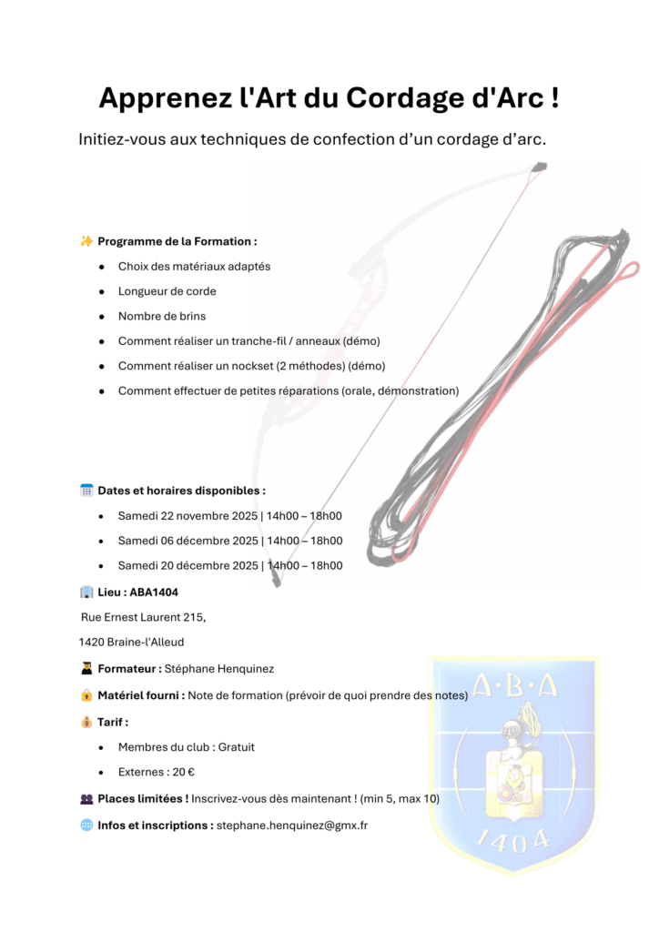 Formation corde novembre